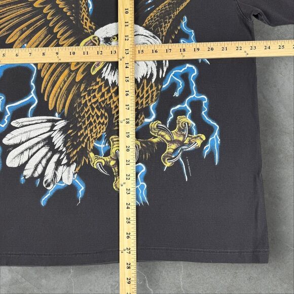 USA Thunder Lightning Bald Eagle Faded Modern Reprint Travis Scott Style - M/L - Picture 5 of 7